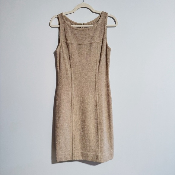 St. John - Tan Knit Sleeveless Dress